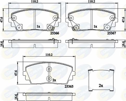 Comline CBP32159 - Тормозные колодки, дисковые, комплект unicars.by