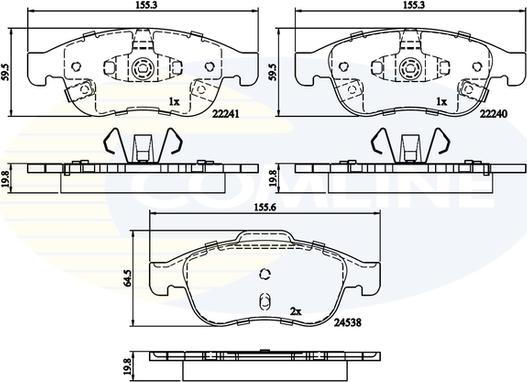 Comline CBP32293 - Тормозные колодки, дисковые, комплект unicars.by