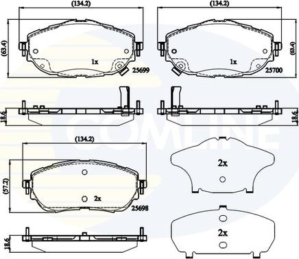 Comline CBP32207 - Тормозные колодки, дисковые, комплект unicars.by