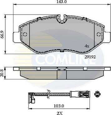 Comline CBP21555 - Тормозные колодки, дисковые, комплект unicars.by