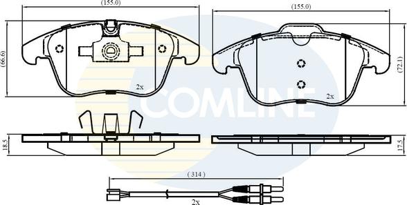 Comline CBP22002 - Тормозные колодки, дисковые, комплект unicars.by