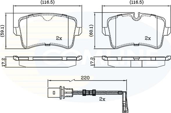 Comline CBP22121 - Тормозные колодки, дисковые, комплект unicars.by