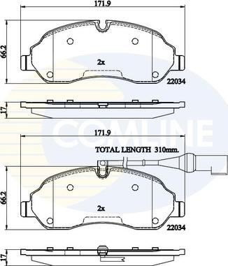 Comline CBP22214 - Тормозные колодки, дисковые, комплект unicars.by