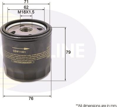 Comline CDW11001 - Масляный фильтр unicars.by