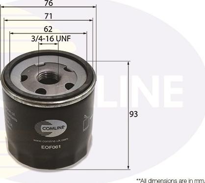 Comline EOF061 - Масляный фильтр unicars.by