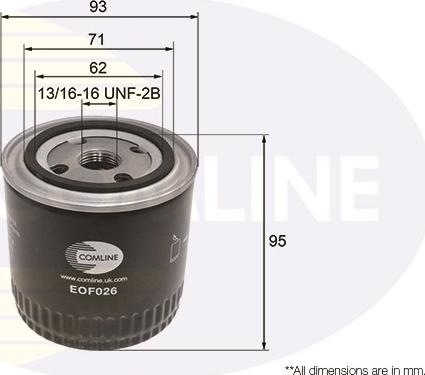 Comline EOF026 - Масляный фильтр unicars.by