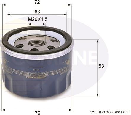 Comline EOF176 - Масляный фильтр unicars.by