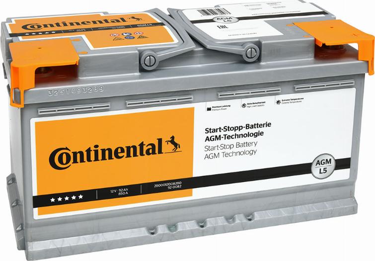 Continental 2800012008280 - Стартерная аккумуляторная батарея, АКБ unicars.by