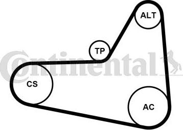 Contitech 6PK1054K1 - Поликлиновый ременный комплект unicars.by