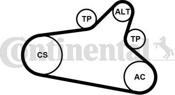 Contitech 6PK1020 EXTRA K1 - Поликлиновый ременный комплект unicars.by