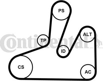 Contitech 6PK1740K4 - Поликлиновый ременный комплект unicars.by