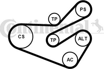 Contitech 6PK1740K3 - Поликлиновый ременный комплект unicars.by