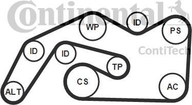 Continental 6PK2490K1 - Поликлиновый ременный комплект unicars.by