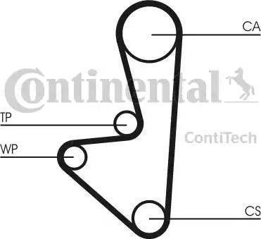 Continental CT607WP1 - Водяной насос + комплект зубчатого ремня ГРМ unicars.by