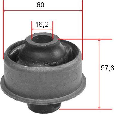 Corteco 21652805 - Сайлентблок, рычаг подвески колеса unicars.by