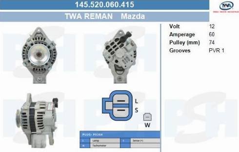 PSH 145.520.060.415 - Генератор unicars.by