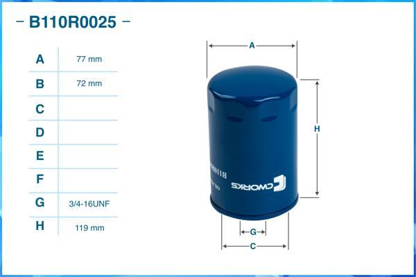 Cworks B110R0025 - Масляный фильтр unicars.by