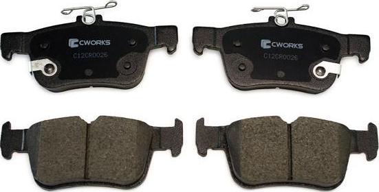 Cworks C12CR0026 - Тормозные колодки, дисковые, комплект unicars.by