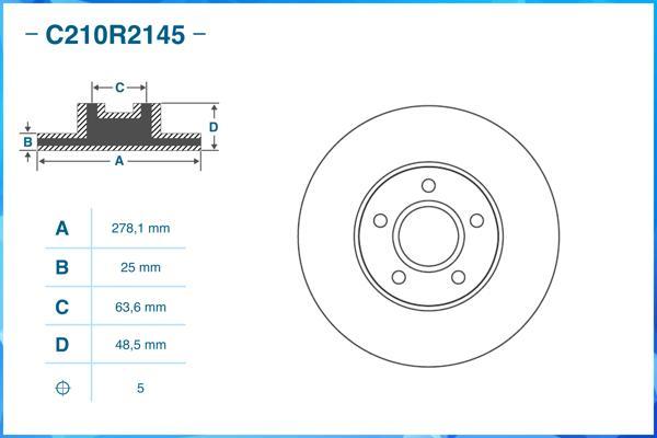 Cworks C210R2145 - Тормозной диск unicars.by