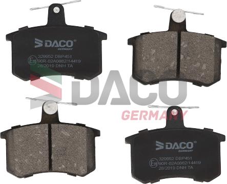 DACO Germany 329952 - Тормозные колодки, дисковые, комплект unicars.by