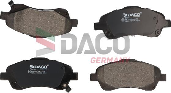 DACO Germany 324562 - Тормозные колодки, дисковые, комплект unicars.by