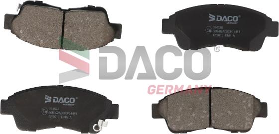 DACO Germany 324528 - Тормозные колодки, дисковые, комплект unicars.by