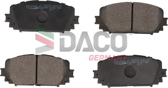 DACO Germany 324576 - Тормозные колодки, дисковые, комплект unicars.by