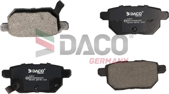 DACO Germany 324573 - Тормозные колодки, дисковые, комплект unicars.by