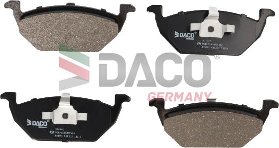 DACO Germany 324740 - Тормозные колодки, дисковые, комплект unicars.by