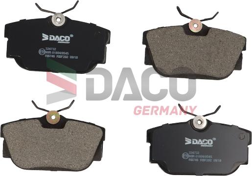 DACO Germany 324732 - Тормозные колодки, дисковые, комплект unicars.by