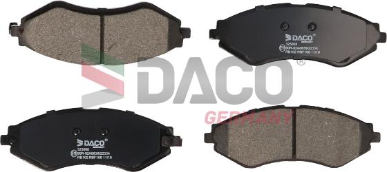 DACO Germany 325008 - Тормозные колодки, дисковые, комплект unicars.by