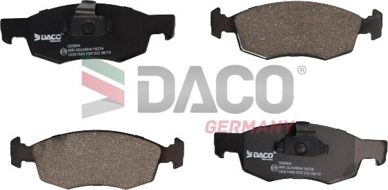 DACO Germany 320904 - Тормозные колодки, дисковые, комплект unicars.by