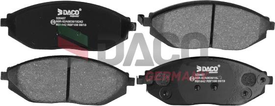 DACO Germany 320407 - Тормозные колодки, дисковые, комплект unicars.by