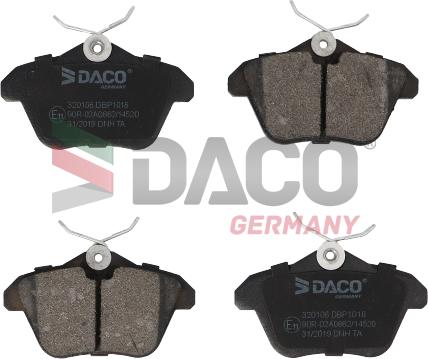 DACO Germany 320106 - Тормозные колодки, дисковые, комплект unicars.by