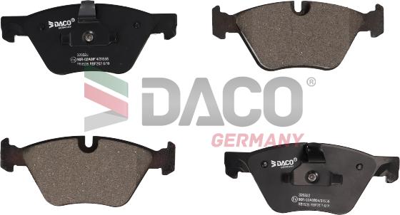 DACO Germany 320322 - Тормозные колодки, дисковые, комплект unicars.by