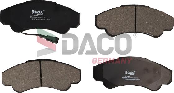 DACO Germany 321948 - Тормозные колодки, дисковые, комплект unicars.by