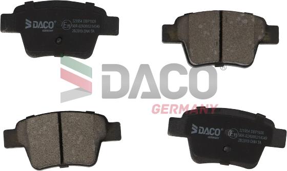 DACO Germany 321954 - Тормозные колодки, дисковые, комплект unicars.by