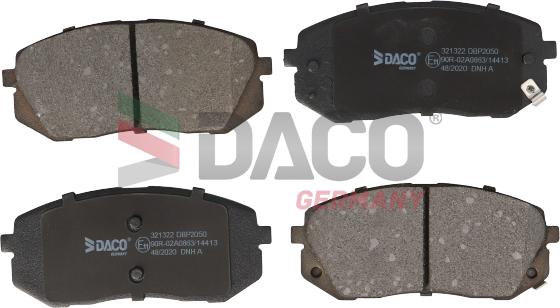 DACO Germany 321322 - Тормозные колодки, дисковые, комплект unicars.by