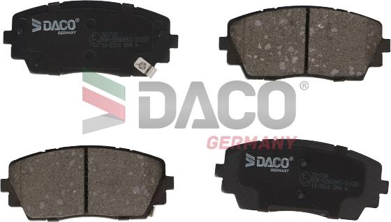 DACO Germany 321726 - Тормозные колодки, дисковые, комплект unicars.by