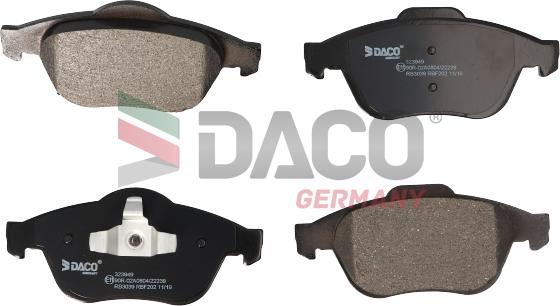 DACO Germany 323949 - Тормозные колодки, дисковые, комплект unicars.by