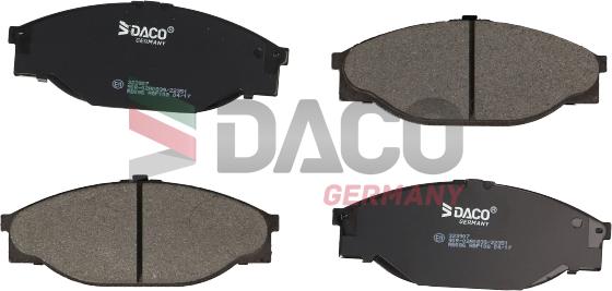 DACO Germany 323907 - Тормозные колодки, дисковые, комплект unicars.by