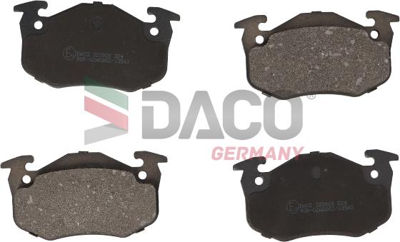 DACO Germany 323928 - Тормозные колодки, дисковые, комплект unicars.by