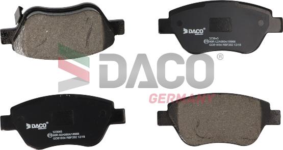 DACO Germany 323645 - Тормозные колодки, дисковые, комплект unicars.by