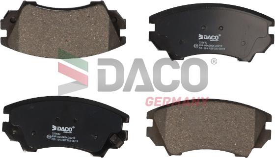 DACO Germany 323642 - Тормозные колодки, дисковые, комплект unicars.by