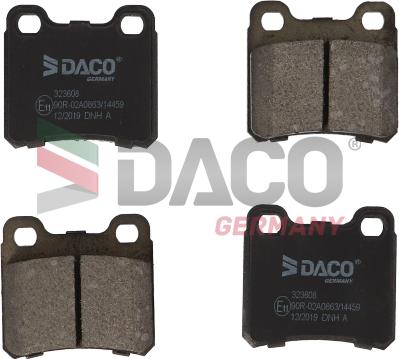 DACO Germany 323608 - Тормозные колодки, дисковые, комплект unicars.by