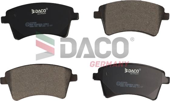 DACO Germany 323008 - Тормозные колодки, дисковые, комплект unicars.by