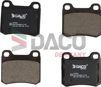 DACO Germany 323309 - Тормозные колодки, дисковые, комплект unicars.by