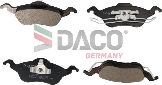 DACO Germany 322551 - Тормозные колодки, дисковые, комплект unicars.by