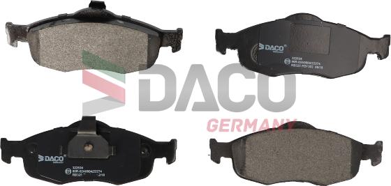 DACO Germany 322534 - Тормозные колодки, дисковые, комплект unicars.by