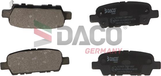 DACO Germany 322605 - Тормозные колодки, дисковые, комплект unicars.by